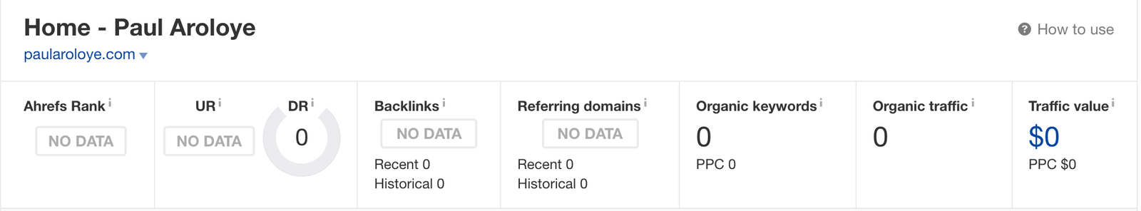 Paul Aroloye Domain Rating