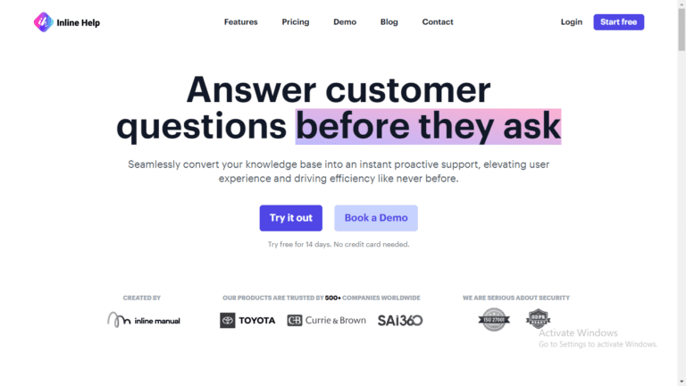 Inline Help: Free AI Tool for Answering Customer Questions in Advance