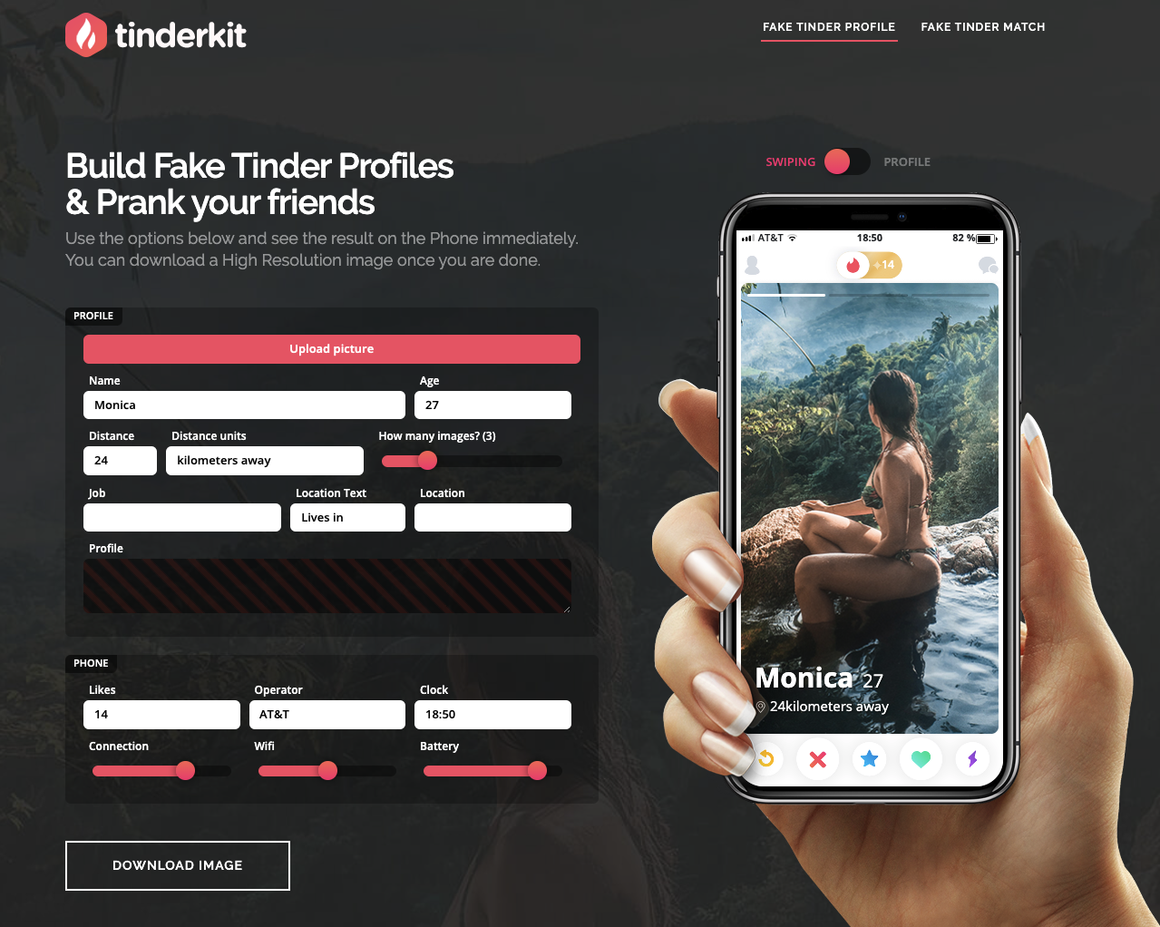 tinderkit - fake tinder profile generator