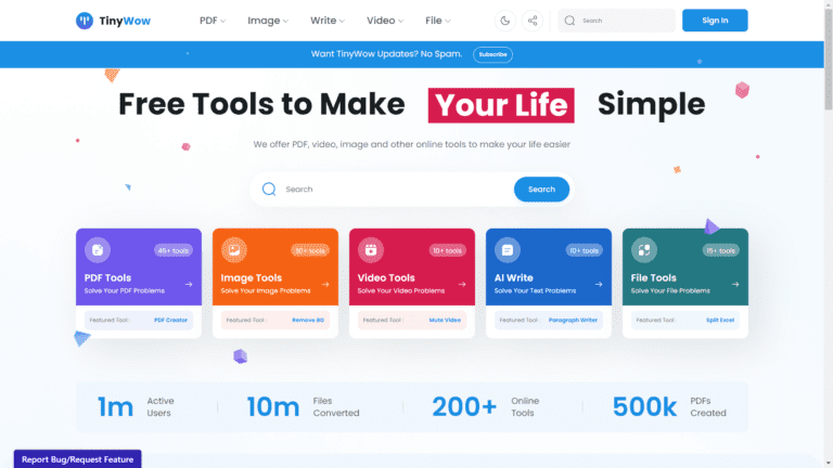 Tinywow: Free AI Writing Tools for Simplifying PDF Management